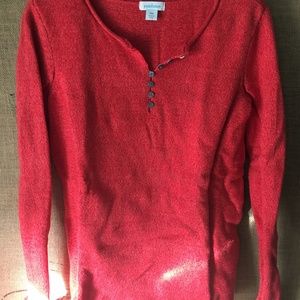 Sundance Henley sweater Med /poppy red